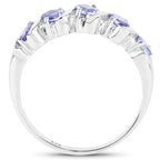 1.15 Carat Genuine Tanzanite .925 Sterling Silver Ring