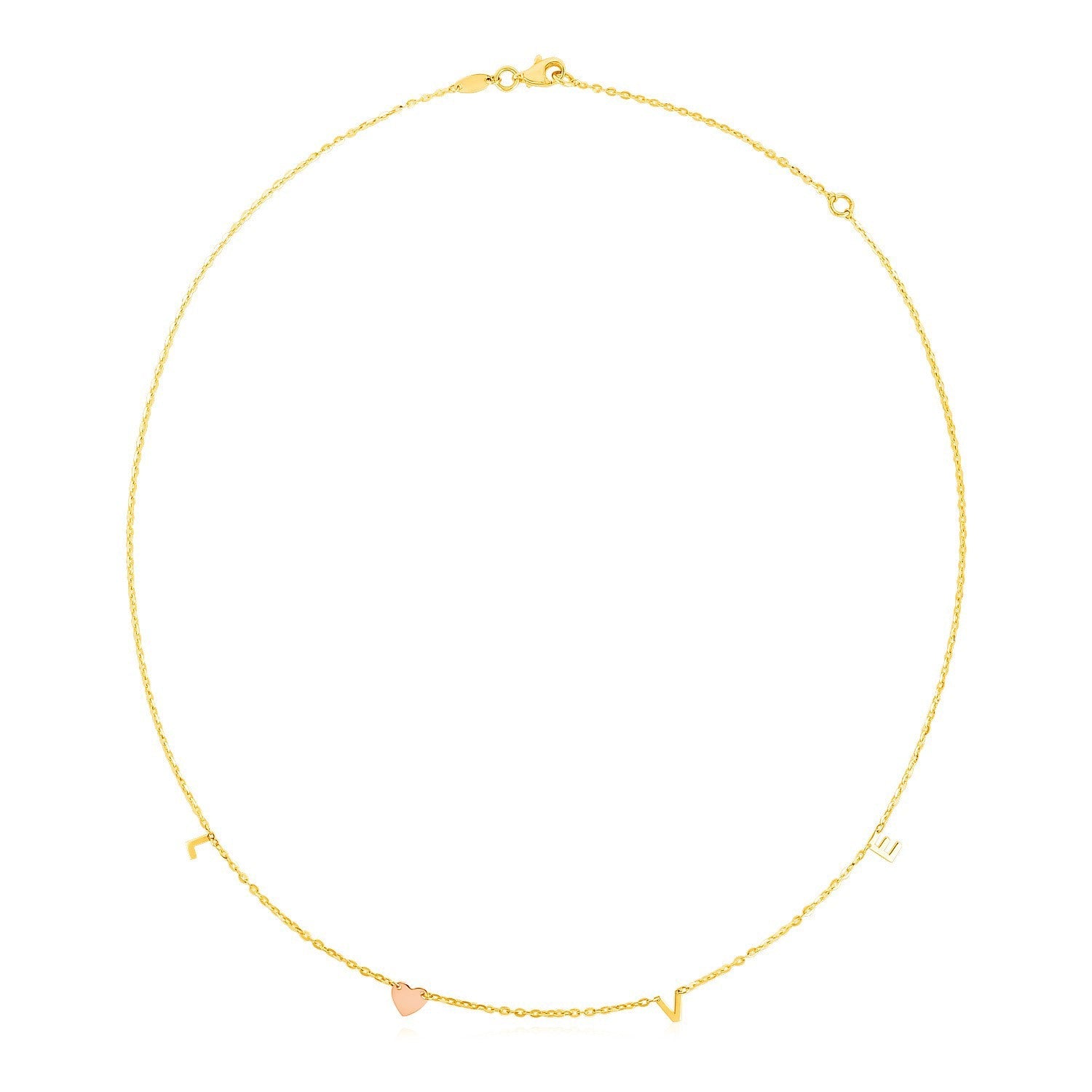 14k Two-Tone Gold Love Necklace