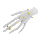 14K Yellow Gold 1/4 Carat Total Weight Diamond Ring and Bracelet Hand Chain (G-H Color, SI1-SI2 Clarity) - 7"