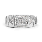 14K White Gold Plated 0.21 Carat Genuine White Diamond .925 Sterling Silver Ring