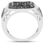 0.52 Carat Genuine Champagne Diamond .925 Sterling Silver Ring