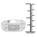 0.27 Carat Genuine White Diamond .925 Sterling Silver Ring