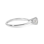 14K White Gold 1/2 Carat Total Weight Round Lab Grown Diamond 4 Prong Solitaire Engagement Ring (F-G Color, VS2-SI1 Clarity) - Size 7