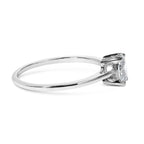 14K White Gold 1/2 Carat Total Weight Oval Lab Grown Diamond 4 Prong Solitaire Engagement Ring (F-G Color, VS2-SI1 Clarity) - Size 7