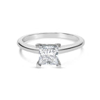 14K White Gold 1.0 Cttw Princess Lab-Grown Diamond Solitaire Engagement Ring (F-G Color, VS1-VS2 Clarity) - Ring Size 7