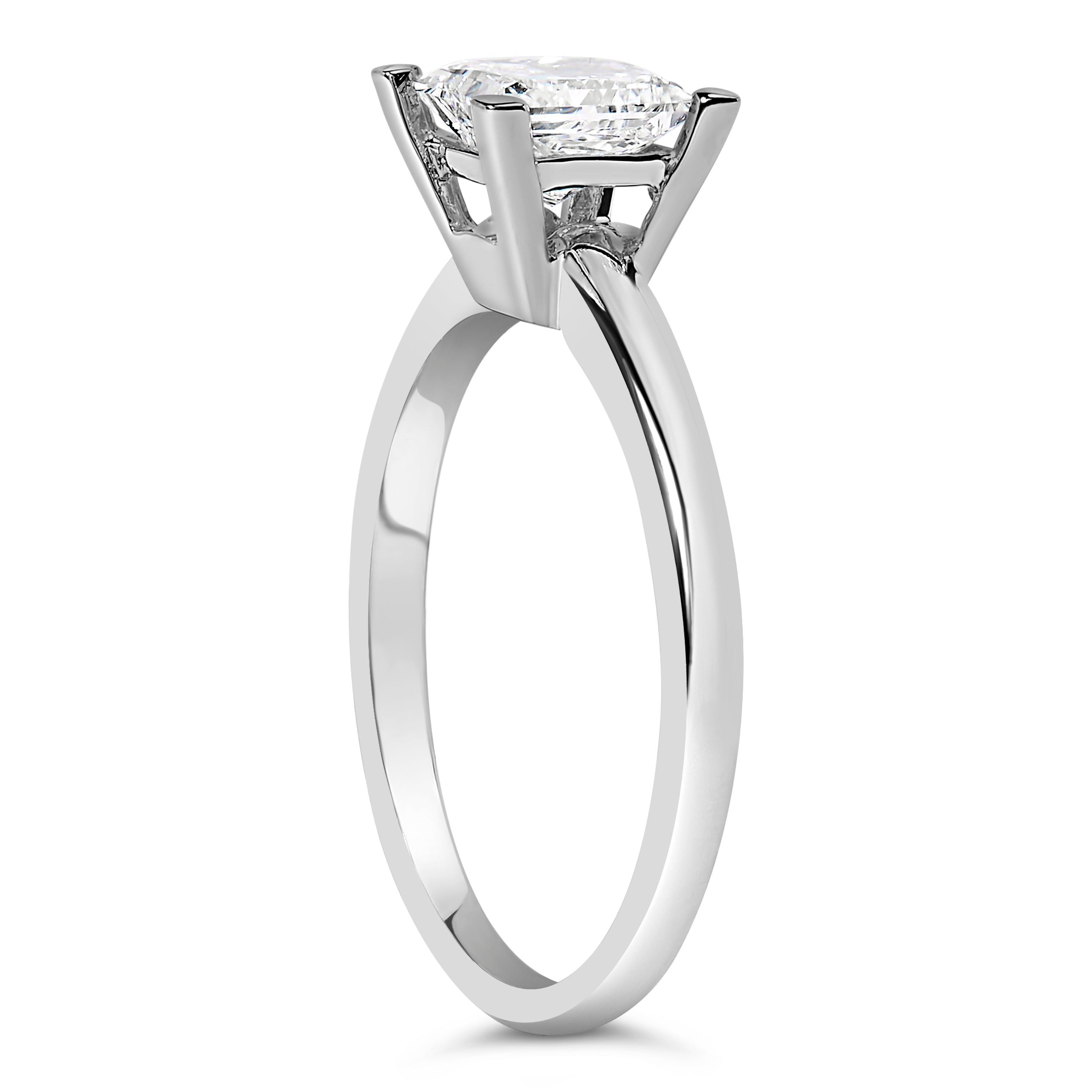 14K White Gold 1.0 Cttw Princess Lab-Grown Diamond Solitaire Engagement  Ring (F-G Color, VS1-VS2 Clarity) - Ring Size 7
