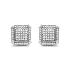 10K White Gold 1.0 Cttw Diamond  Composite with Halo Stud Earrings (H-I Color, I1-I2 Clarity)