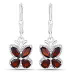 2.60 Carat Genuine Garnet .925 Sterling Silver Earrings