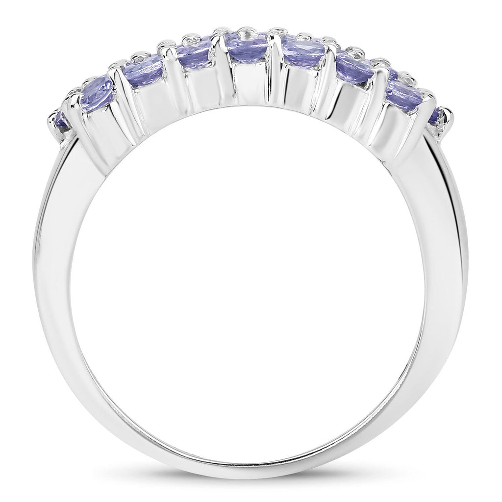 1.54 Carat Genuine Tanzanite .925 Sterling Silver Ring