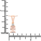 1.12 Carat Genuine Morganite and White Topaz .925 Sterling Silver Pendant