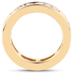 14K Yellow Gold Plated 4.32 Carat Genuine Multi Sapphire .925 Sterling Silver Ring