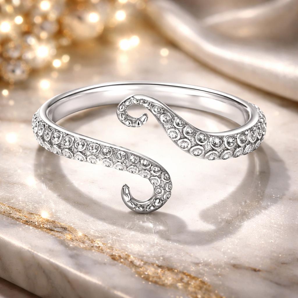 S925 Sterling Silver 0.2cm Platinum-Plated Ring