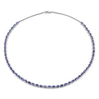 10.00 Carat Genuine Tanzanite .925 Sterling Silver Necklace
