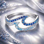 925 Sterling Silver Size 6.0 White Gold Plated CZ Ring for Women