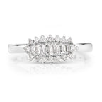 0.37 Carat Genuine White Diamond 14K White Gold Ring (E-F Color, VS-SI Clarity)