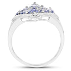 1.53 Carat Genuine Tanzanite .925 Sterling Silver Ring