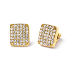 14K Yellow Gold 1/2 Cttw Diamond Square Shaped Composite Cluster Stud Earrings (I-J Color, I1-I2 Clarity)