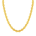 14k Yellow Gold Polished Oval Link Necklace