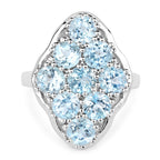 5.40 Carat Genuine Blue Topaz .925 Sterling Silver Ring