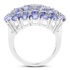 5.93 Carat Genuine Tanzanite .925 Sterling Silver Ring