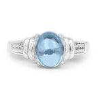 2.10 Carat Genuine Swiss Blue Topaz .925 Sterling Silver Ring
