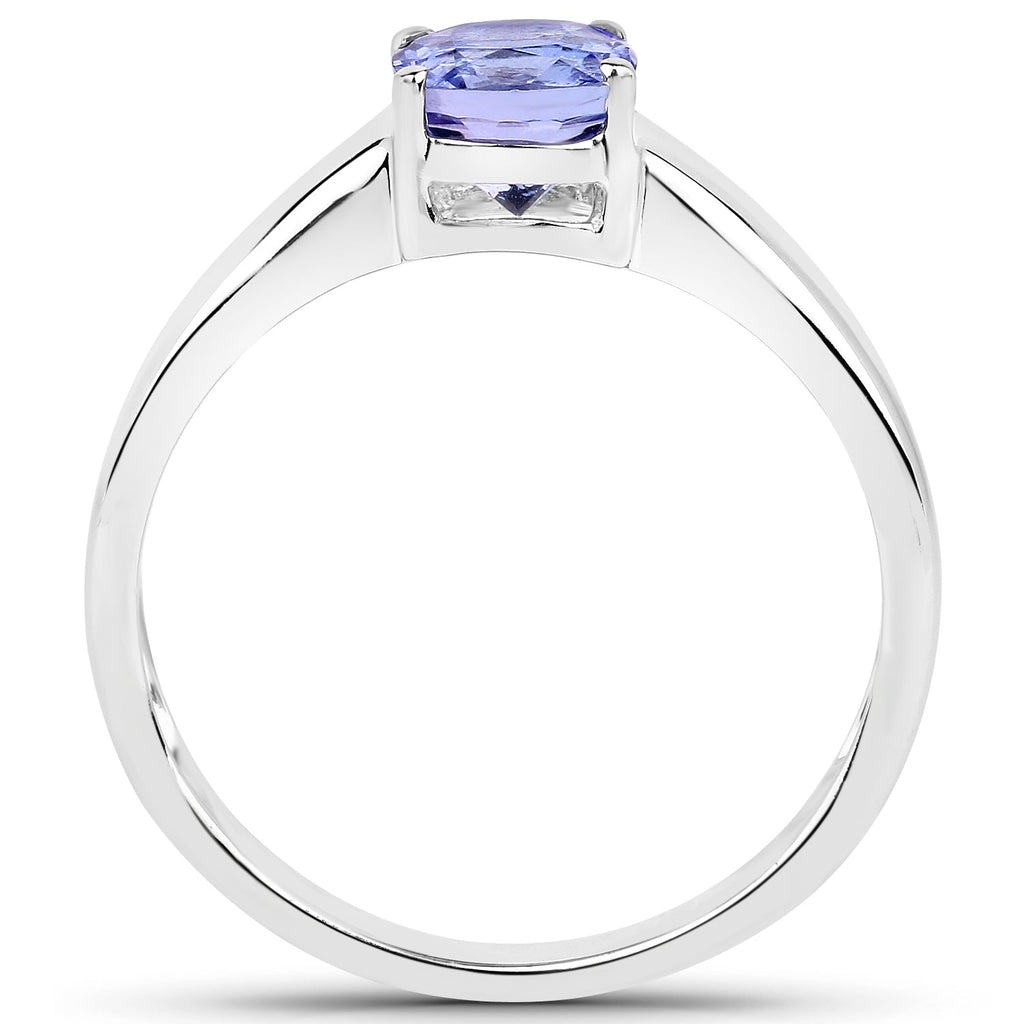 1.05 Carat Genuine Tanzanite .925 Sterling Silver Ring