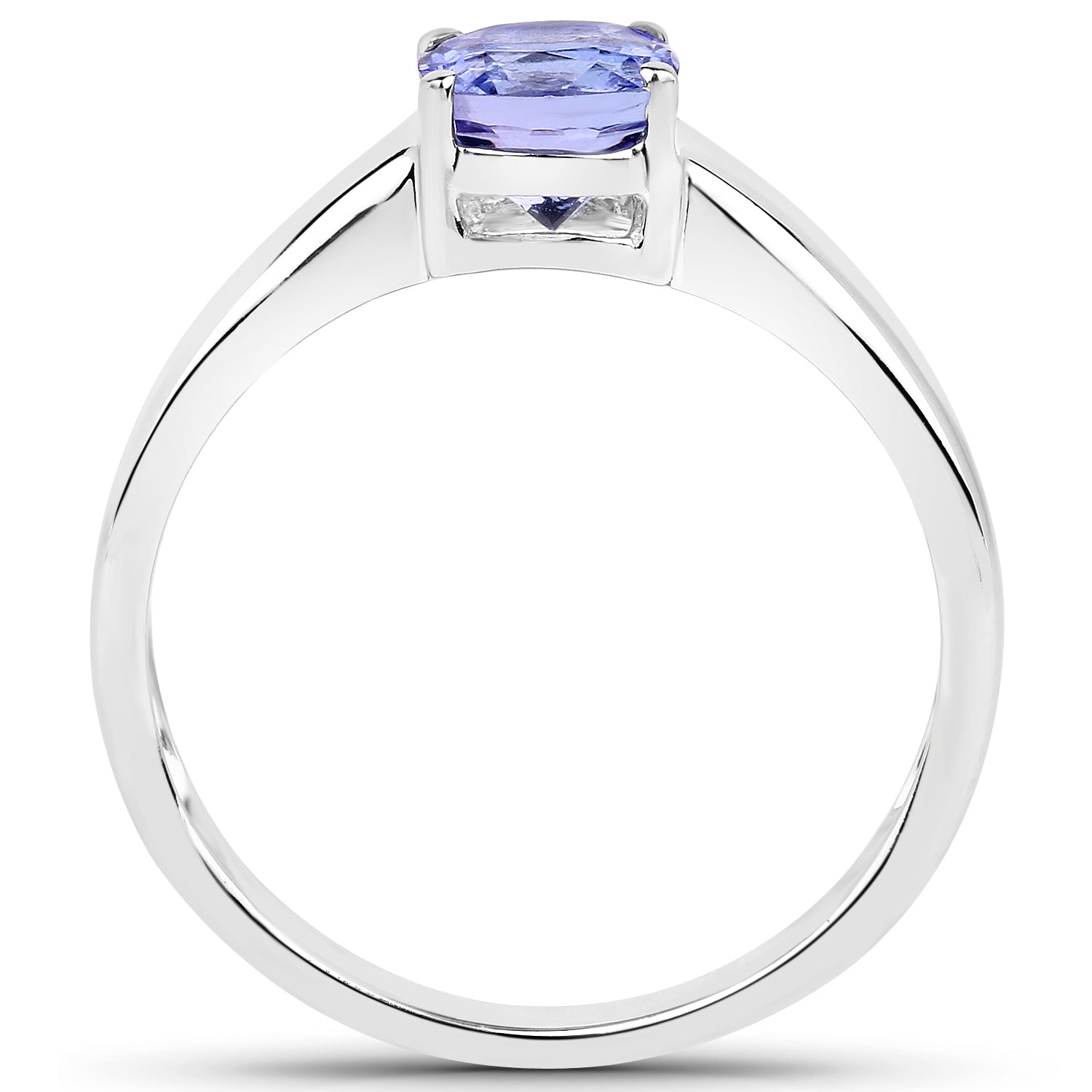 1.05 Carat Genuine Tanzanite .925 Sterling Silver Ring
