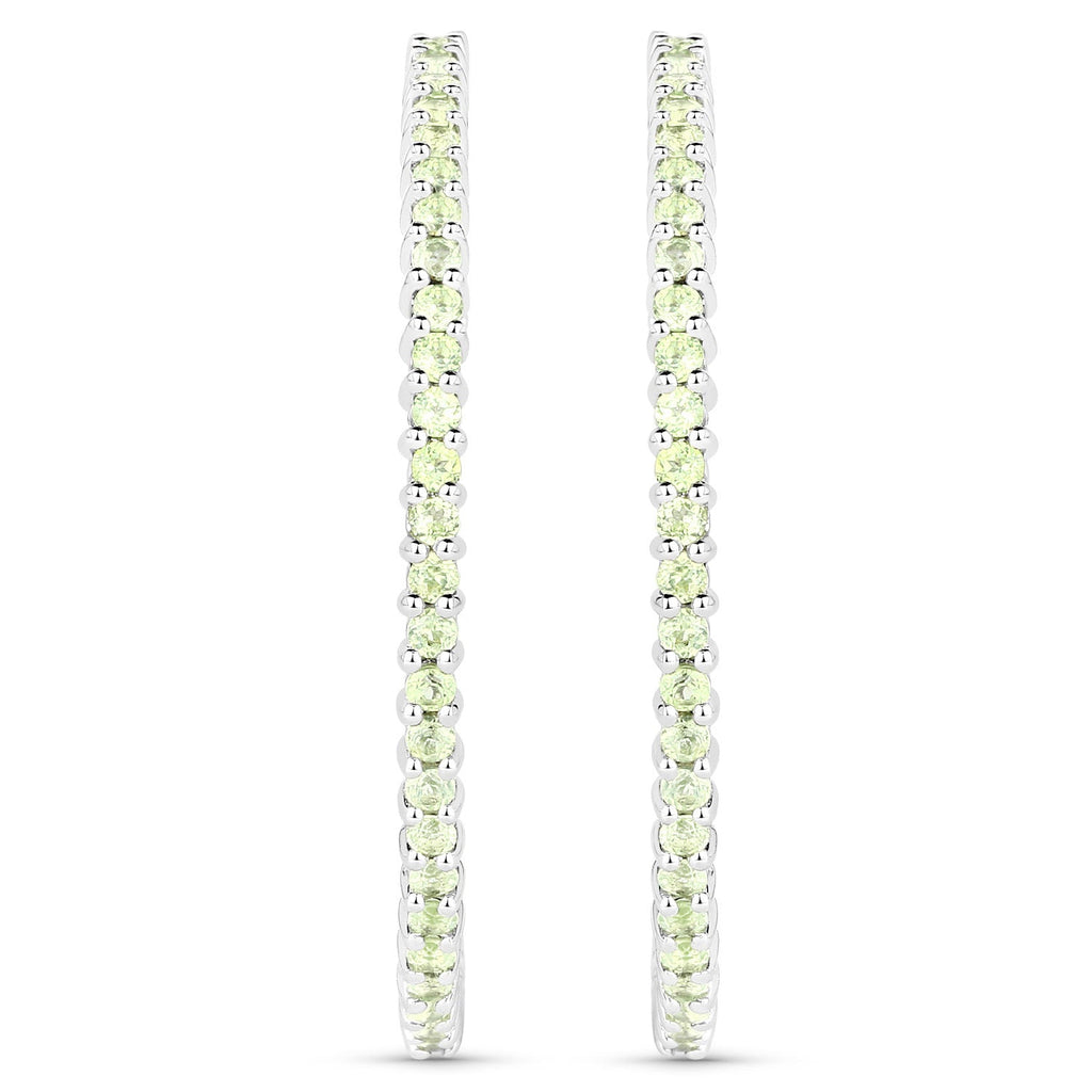 3.50 Carat Genuine Peridot .925 Sterling Silver Earrings