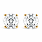 IGI Certified 14K Yellow Gold 1.00 Cttw Round Lab Grown Diamond Solitaire Stud Earrings