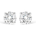AGS Certified 14K White Gold 1.0 cttw 4-Prong Set Brilliant Round-Cut Solitaire Diamond Push Back Stud Earrings (G-H Color, I1-I2 Clarity)