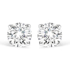 AGS Certified 14K White Gold 1.0 Cttw 4-Prong Set Brilliant Round-Cut Solitaire Diamond Push Back Stud Earrings (G-H Color, SI2-I1 Clarity)