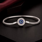 925 Sterling Silver Bracelet with CZ & Resin, Size 17.0