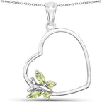 0.21 Carat Genuine Peridot .925 Sterling Silver Pendant