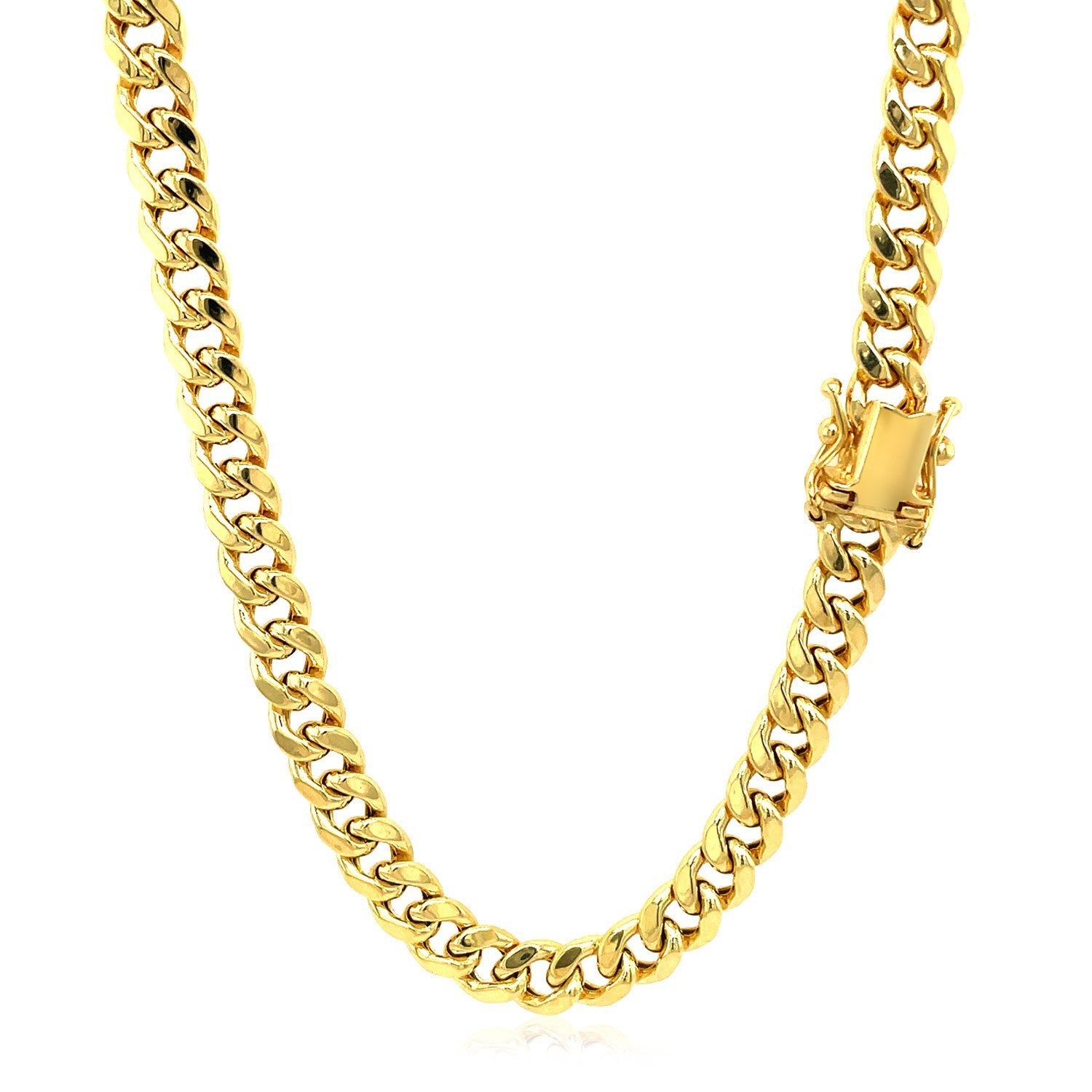5.5mm 14k Yellow Gold Miami Cuban Semi-Solid Chain