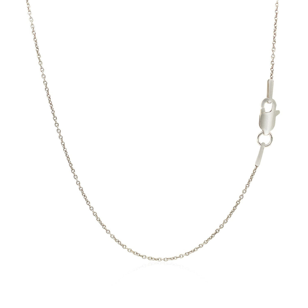 14k White Gold Round Cable Link Chain 1.1mm