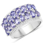 2.59 Carat Genuine Tanzanite .925 Sterling Silver Ring