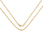 14K Yellow Gold 18inch 1.5mm Lite Rope Chain with Lobster Clasp