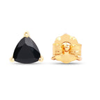 0.70 Carat Genuine Black Sapphire 14K Yellow Gold Earrings