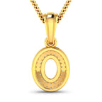 0.17 Carat Genuine White Diamond 14K Yellow Gold Semi Mount Pendant - holds 7x5mm Oval Gemstone