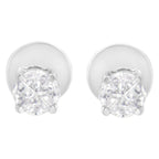 14K White Gold 1/2 Cttw Pie-Cut Diamond Solitaire Stud Earrings (H-I Color, SI1-SI2 Clarity)