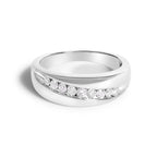 Men's .925 Sterling Silver 1/2 Cttw Diamond 9-Stone Band Ring - Size 10