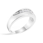 Men's .925 Sterling Silver 1/2 Cttw Diamond 9-Stone Band Ring - Size 10