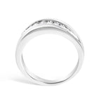 Men's .925 Sterling Silver 1/2 Cttw Diamond 9-Stone Band Ring - Size 10