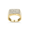 10K Yellow Gold 1.00 Carat Total Weight Diamond Multi-Row Men's Ring Band