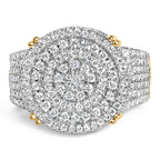 Men's 10K Yellow Gold 2-1/10 Cttw Diamond Concentric Circles Cocktail Ring