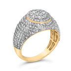 Men's 10K Yellow Gold 1 1/2 Cttw Diamond Cluster Dome Band Ring
