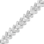 0.90 Carat Genuine White Diamond .925 Sterling Silver Bracelet