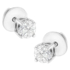 14K White Gold 1/2 Cttw Pie-Cut Diamond Solitaire Stud Earrings (H-I Color, SI1-SI2 Clarity)