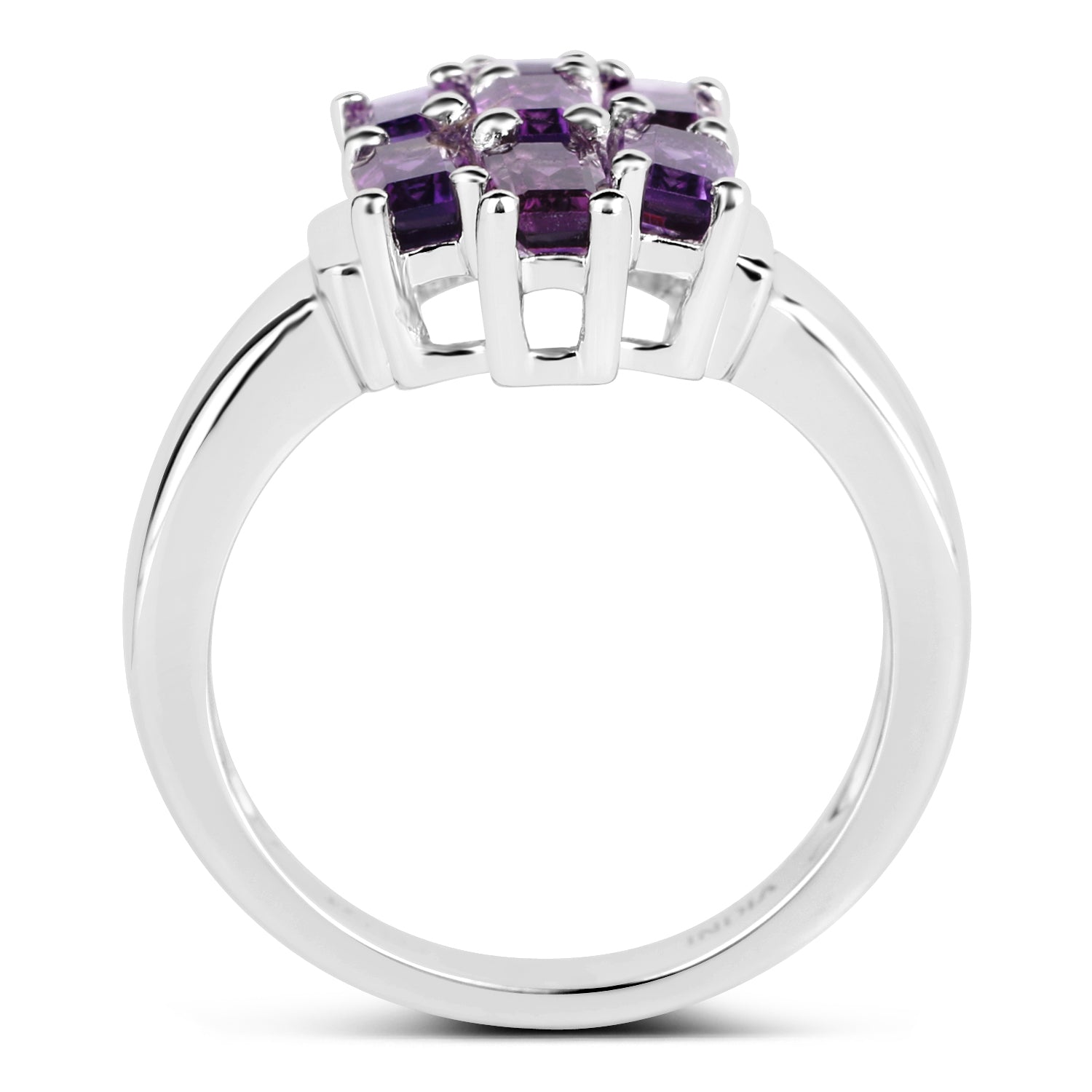 2.80 Carat Genuine Amethyst .925 Sterling Silver Ring