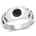 1.53 Carat Genuine Black Diamond .925 Sterling Silver Ring